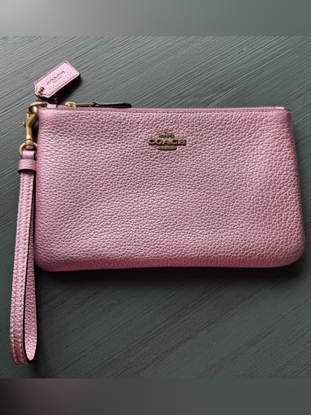 Coach Metallic Pink Wristlet C7215